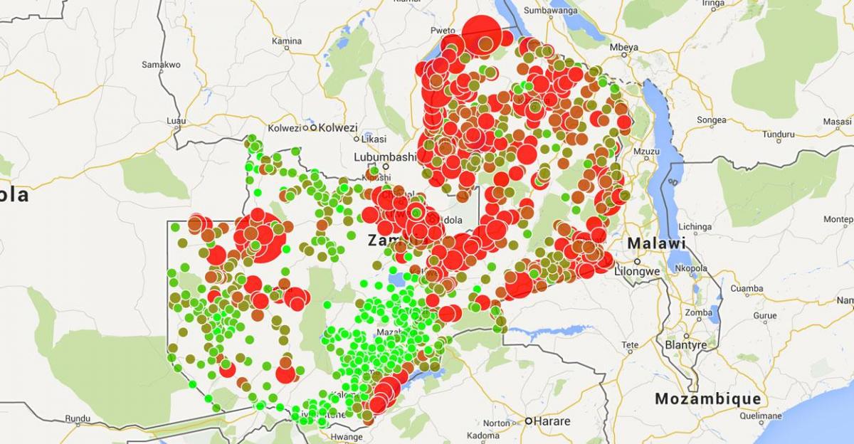 mapa Malawi malária 