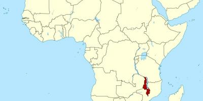 Mapa Malawi polohy na mape afriky