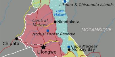 Mapa z jazera Malawi v afrike